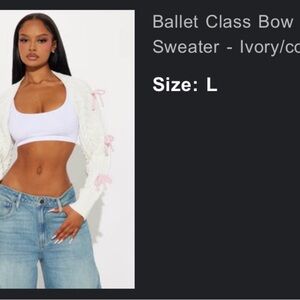 White Sweater with Pink Bows